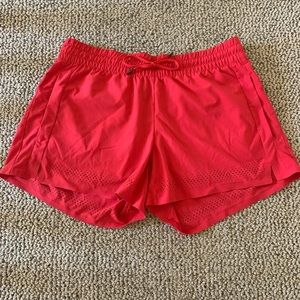Red Athleta shorts